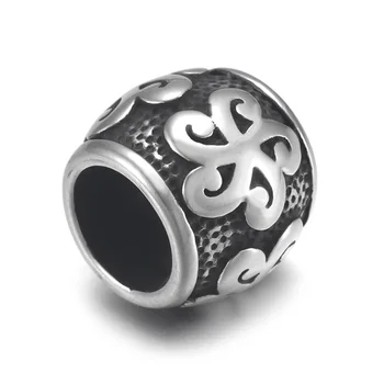  Cilindro de Aço inoxidável de Esferas Polidas 8mm Grande Buraco Metal Perla o Bracelete Encantos para DIY Fazer Jóias Acessórios