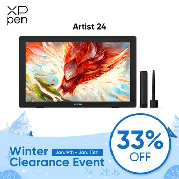 XPPen Artista 24 Tablet Gráfico do Monitor de 2K de Resolução de 23,8 polegadas Caneta de Desenho de 127% sRGB 60 Graus de Inclinação Suporte do Windows Mac
