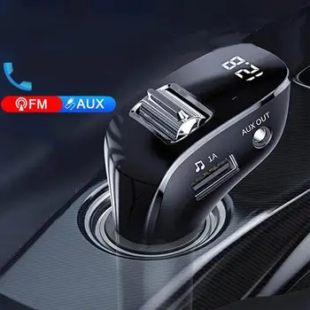 Carro Transmissor FM Bluetooth 5.0 AUX mãos livres Wireless Dual USB Carregador de Carro Rádio FM Modulador MP3 Playerr Auto Acessórios