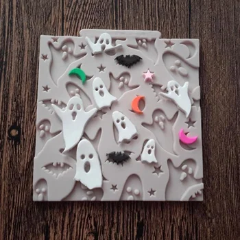 Halloween Ghost Molde de Silicone DIY Bolo de Chocolate de Sobremesa Fondant Moldes de Cozimento Ferramenta de Decoração de Resina Utensílios de cozinha