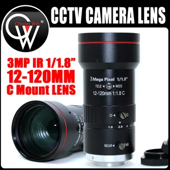 3.0 Megapixels de 12 de 120mm HD do CCTV da lente de F1.8 Íris manual Varifocal lente montagem C Baixa Distorção FA lente para a Câmera do IP da lente