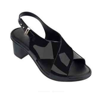 Melissa de Salto Chinelos Mulheres de Verão, Sandálias da Moda Transparente Grossa-Salto de Geléia de Sapatos de Salto Alto Doces Sapatos EU35-399