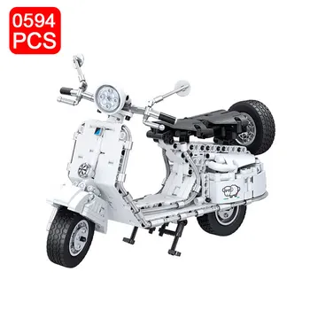 7067-Cidade Técnicas de Pedal Moto Moto Modelo de Bloco de Construção DIY Locomotiva Tijolo Brinquedos Presentes 402pcs