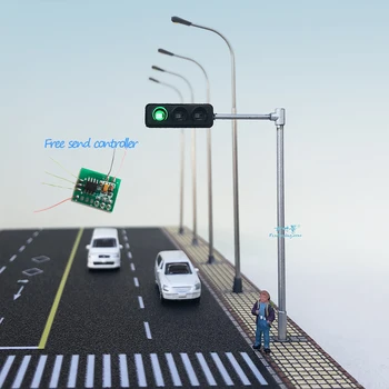 HO Modelo em Escala semáforos/Funcionamento de Pólo de Montagem Sobrecarga de semáforos, com o Controlador do Trem estrada de ferro/Ferrovia Layout