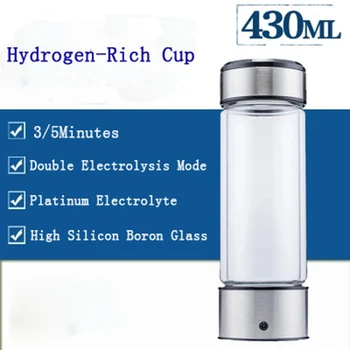 Titânio Portátil Rico em Hidrogénio da Água do Copo de Água, Ionizador Generator Super Antioxidantes ORP Hidrogênio Garrafa de Água 420ML