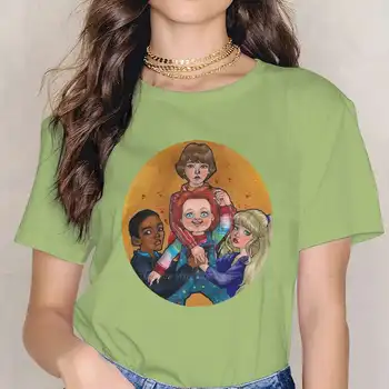 O SEU AMIGO até O FIM o mais novo t-shirts de Criança Jogar Boneco Chucky Filme de Terror Feminino Puro Streetwear T-Shirt O Pescoço de grandes dimensões