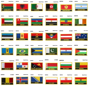 Bandeira nacional Crachás de Ferro em Patch Coreia do Norte Polónia Islândia Bélgica, Bulgária, Bielorrússia, Palestina, Paraguai, Paquistão, Brasil Bairro