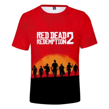 2023 Popular Jogo Red Dead Redemption 2 Impresso em 3D T-shirt Homens Mulheres Moda Casual O-Pescoço T-Shirt Hip Hop e Streetwear Tshirt