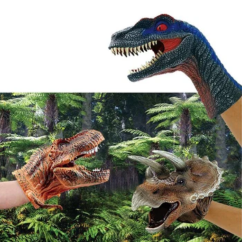 boneco dinossauro cabeça de Borracha Macia de Dinossauros de Brinquedos Jurassic Raptor Realista Boneco Dinossauro Cabeça de Fantoches Figura Brinquedos