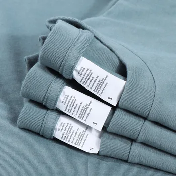 250g pesado, t-shirt de algodão em torno do pescoço de neblina azul casual selvagens de cor Sólida masculina de manga curta casal solta compassivo camisa