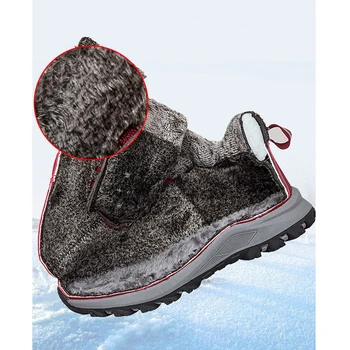 Fujeak Inverno Tornozelo Botas para Homens 2022 Exterior Novo antiderrapante Sneakers, Botas de Neve Quente Luxuoso Alta Superior Sapatos de Trabalho Para Homens e Mulheres