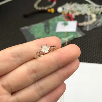 Nova puro e natural, de calcedônia anel de prata incrustada de jade ring viver anel feminino jóias antigas produto novo