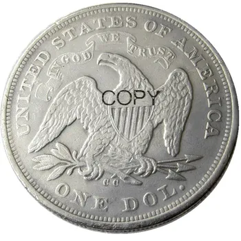 1872CC Sentado Liberdade Dólar de Prata Banhado a Cópia Moedas