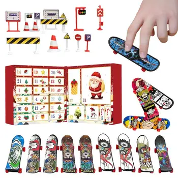 Mini Skate De Dedo Calendário De Advento Com 24 Dias De Contagem Regressiva Mini Dedo Brinquedos Conjunto Criativo Alcance Do Movimento De Brinquedos E Acessórios