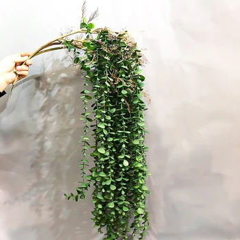 104cm Falso Eucalipto Vime Artificial de Plantas de Videira Plástico Galho de Árvore Pendurada na Parede Folhas Para Casa Jardim Decoração de Casamento ao ar livre