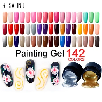 ROSALIND Unhas de Gel polonês 5ML Pintura Soak Off DIODO emissor de luz UV Top Coat Semi Permanente Nail Art Design Para Manicure polonês Verniz