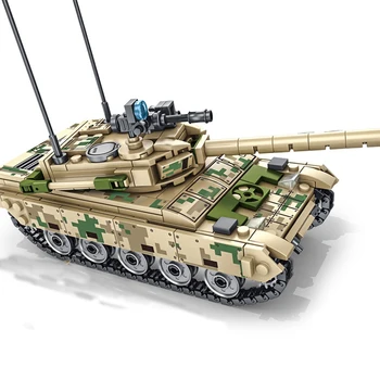 Ferro de sangue recarregar 85 tanque militar modelo VT-4 tanque principal de batalha menino DIY pequenas partículas de montagem de blocos de construção de brinquedo