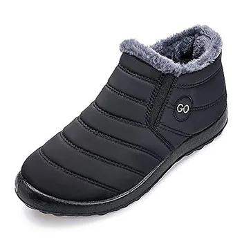 De inverno, moda de nova antiderrapante térmica de algodão, botas de veludo impermeável casuais sapatos de algodão tamanho grande botas de neve botas femininas
