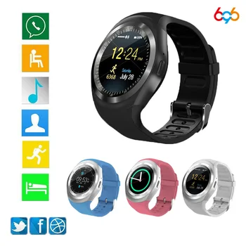 696 Bluetooth Y1 Smart Watch, Relógio Android SmartWatch Chamada de Telefone GSM Sim Remoto da Câmera crianças Inteligentes relógio de Esportes Pedômetro