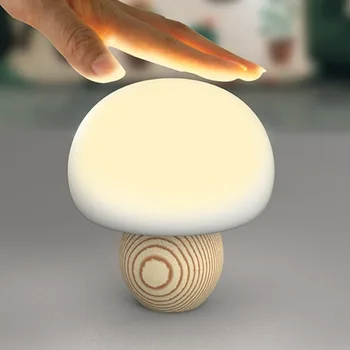 Cute Mini LED Cogumelo da Luz da Lâmpada USB Noite, as Luzes de Sensor de Toque Atmosfera da Lâmpada Macia o Bebê Dormir da Criança Lâmpada de Cabeceira