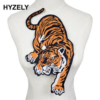 Roupas bordadas grande tigre patches para a roupa com que roupa moto patch retalhos de tecido de algodão NL275
