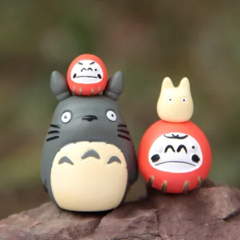 A viagem de chihiro de Hayao Miyazaki Anime Domo Totoro Cartoon Orar Gato Cinzento Jicha Mini Boneca Micro Paisagem PVC Modelo de Brinquedo de Presente de Aniversário