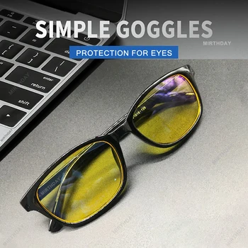 Computador Óculos de Armação Homens Mulheres Anti Luz Azul Bloqueio de Óculos de Proteção para Jogos Filtro UV Óculos de Lentes Amarelo Óculos