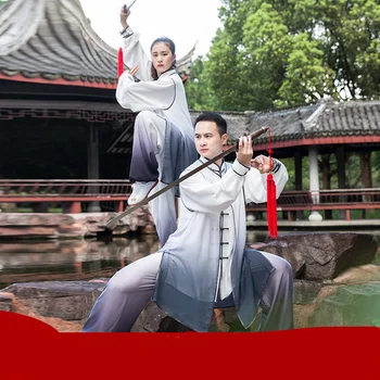 Arte Marcial Uniforme Tai Chi Roupas De Kung Fu Conjunto De Wushu De Roupas Para A Mulher Wudang Casaco De Homem Roupas De Treino De Três Peças