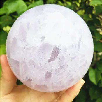 1000g Raras Bela bola-de-Rosa de pedra derretida Cristal de Quartzo Bola Esfera de Cura de pedra preciosa Com Base