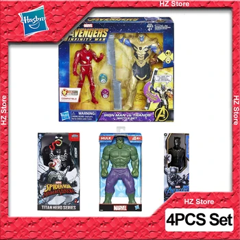Vingadores da Marvel Infinito Guerra 4PCS Set de Homem de Ferro vs Thanos Batalha Hulk Veneno Black Panther Figura de Ação de Brinquedos para Presente de Natal