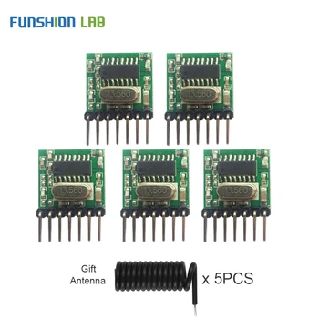 FUNSHION 5pcs Universal sem Fio Transmissor de RF 1527 Codificação de Módulo de 433.92 Mhz Mini Controle Remoto PCBA Para o Arduino presente antena