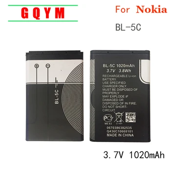 3,7 V 1020mAh BL-5C BL5C BL 5C Baterias Recarregáveis Para Nokia 2112 2118 2255 2270 2280 2300 2600 2610 3125 3230