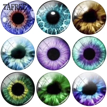 TAFREE Verde, Olhos Azuis 16mm 20mm Contas de Vidro Cabochão de Cobertura de Dome de Pingente de DIY Ornamento / Acessórios