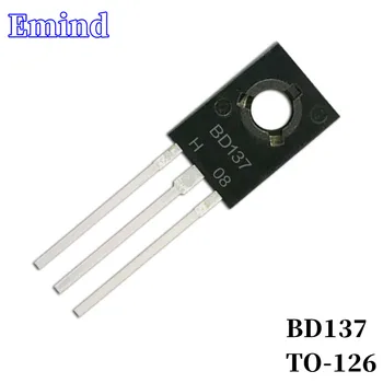 10/30/50Pcs BD137 MERGULHO Transistor TO-126 Tipo PNP Bipolar Amplificador de Transistor 60V/2A