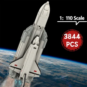 MOC Alta tecnologia Space Shuttle Burans 1:110 Escala Modelo de Blocos de Construção do Conjunto de Avião Foguete Sonda DIY Brinquedos para as Crianças Presentes