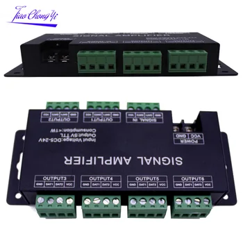 DC5-24V 6 canais SPI sinal sincronizador para o sonho cor de pixel led strip,amplificador de sinal para WS2812 WS2811 6803 LED stirp