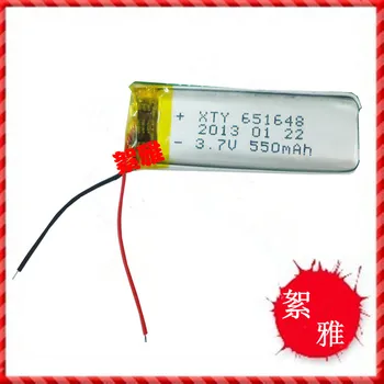 3.7 V bateria de lítio do polímero 651648 550mah câmera de caneta gravador Bluetooth Recarregável da bateria do Li-íon da Célula