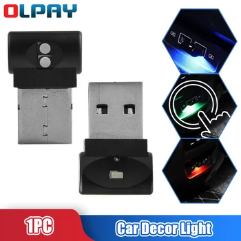 Luz de carro USB Atmosfera Interior da Lâmpada 7 Cores LED Alterar Noite Lâmpada Colorida Lâmpada Decorativa Auto Atmosfera Interior a Luz