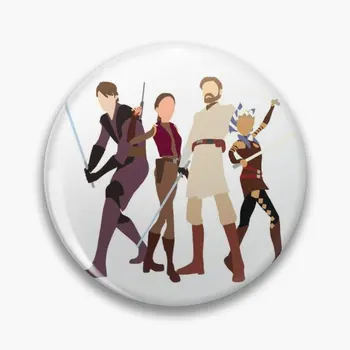 Anakin Padme Obi Wan E Ahsoka Clone Macio Botão Pin Jóias Emblema Mulheres Metal Roupas Decoração De Colarinho Amante De Moda Pin De Lapela