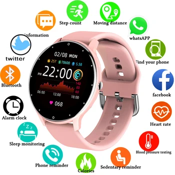 Mulheres Inteligentes banda Assista em tempo Real a Previsão do Tempo de Atividade Tracker Monitor de frequência Cardíaca de Esportes Senhoras Smart Watch Homens Para Xiaomi