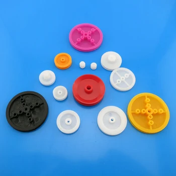 Plástico Polia do Conjunto (13 Tipos) Tecnologia DIY Trajes Adultos feitos a mão do Brinquedo Modelo da Roda Mini Cinto Conjunto de Rodas