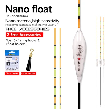 3PCS Nano Flutuadores de Pesca+1 Saco de Ganchos+1 Bóia Titular de Água Doce Bóia de Água Rasa Flutuadores de Pesca Bobber de Pesca de Carpa Ferramenta de Enfrentar