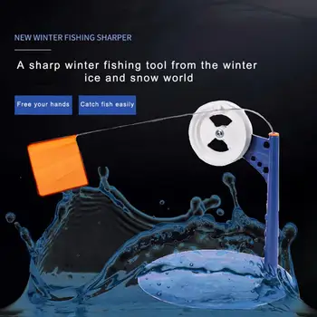 Inverno Azul Disco De Pesca No Gelo Bandeira Portátil De Pesca Plataforma Com O Botão De Verificação De Gelo Automático De Pesca Pesca No Gelo Plataforma