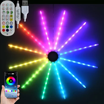 Smart RGB de fogos de Artifício, Luzes LED DIY Sonho de Meteoros Lâmpada Bluetooth APP de Controle Remoto para o Casamento, Festa de Aniversário, Festa de Decoração