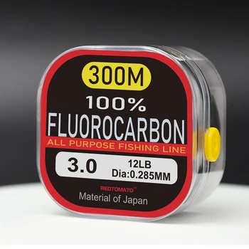 100% Fluorcarbono Linha de Pesca 300M/984FT Material Do Japão Monofilamento de Fibra de Carbono Líder de Linha de Pesca