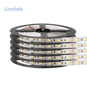 Novo LED 5050 Tiras DC12V 60LEDs/m 5m/monte Tira Flexível do DIODO emissor de Luz do RGB/Vermelho/Azul/Verde/Branco/Amarelo 5050 LED Strip Frete Grátis