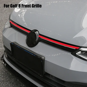 Pára-choque dianteiro Guarnição Grelha Grill Decoração Tira de Cobre Para VW Golf 8 MK8 Acessórios 2020 2021