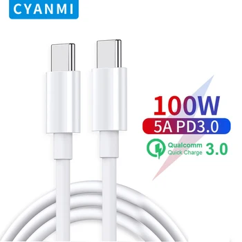 CYANMI USB C Tipo C Cabo PD100W 60W Carga Rápida Móvel de Carregamento do Telemóvel Fio Cabo Para Xiaomi Samsung, Huawei Macbook e iPad