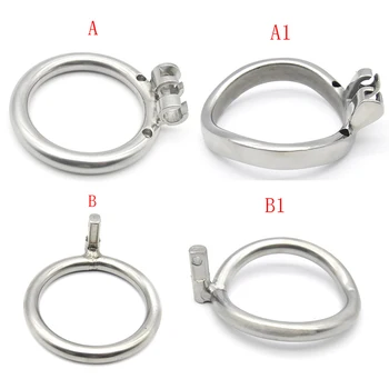 De aço inoxidável em forma de arco anel peniano para a castidade dispositivo o anel de fora do anel da torneira de peças para a castidade gaiola de brinquedos sexuais