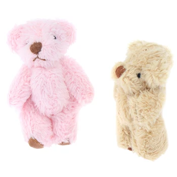 4.5 cm Mini Boneca Conjunto Urso de Pelúcia Recheado de Casamento Caixa de Brinquedo de Boneca de Vestuário e Acessórios de Cabelo, Decoração